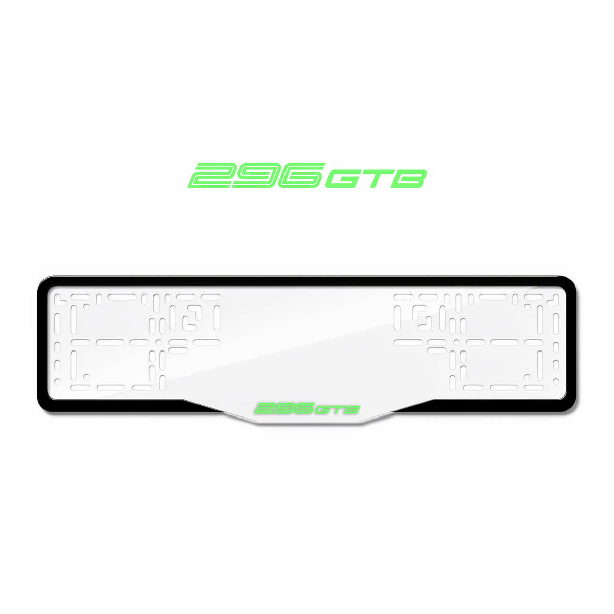 Cadres de plaque d'immatriculation 296 GTB - Vert néon - GLASS