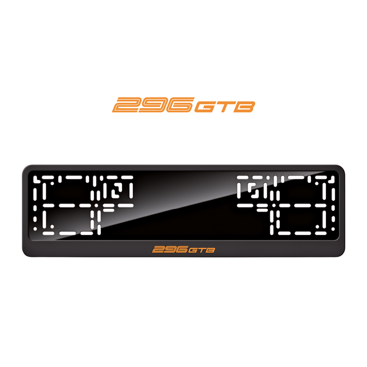 Cadres de plaque d'immatriculation 296 GTB - Orange Hermès - CLASSIC
