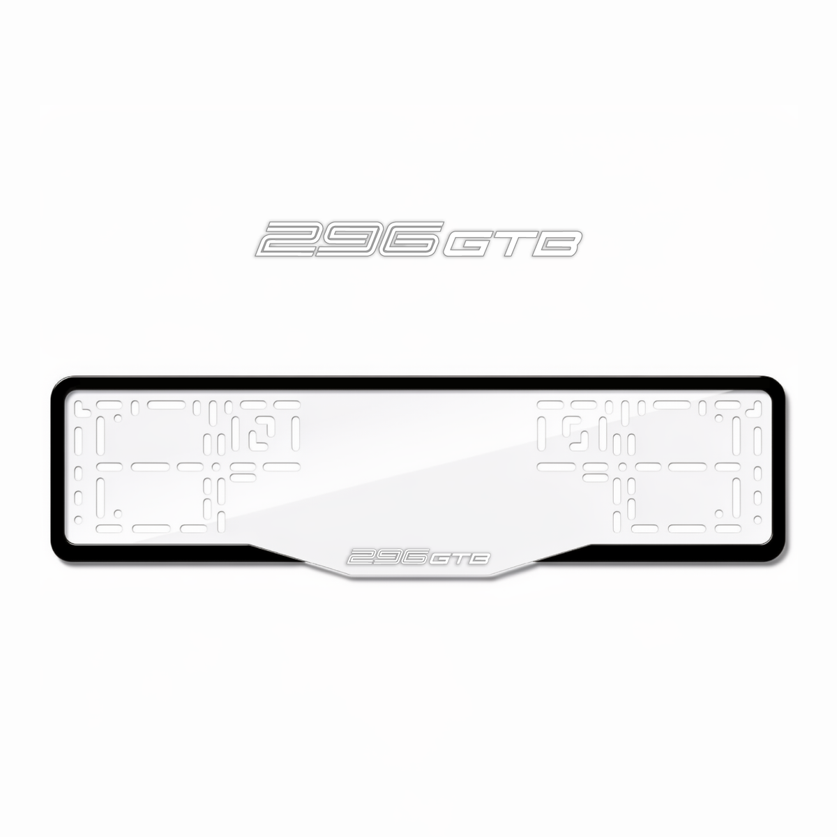 Cadres de plaque d'immatriculation 296 GTB - Blanc - GLASS