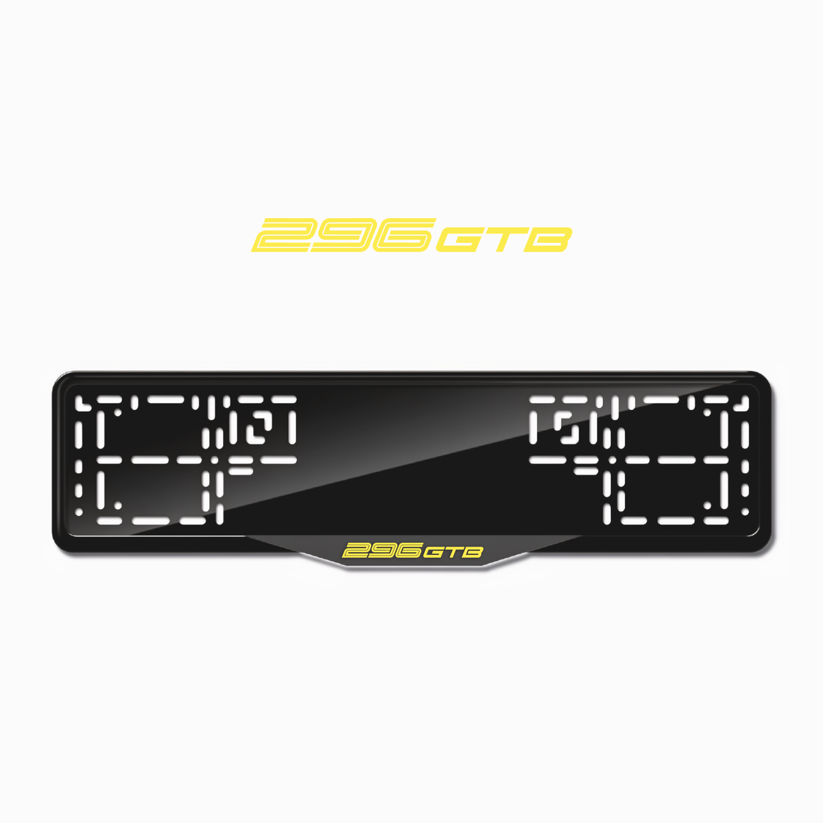 Cadres de plaque d'immatriculation 296 GTB - Jaune - SATIN