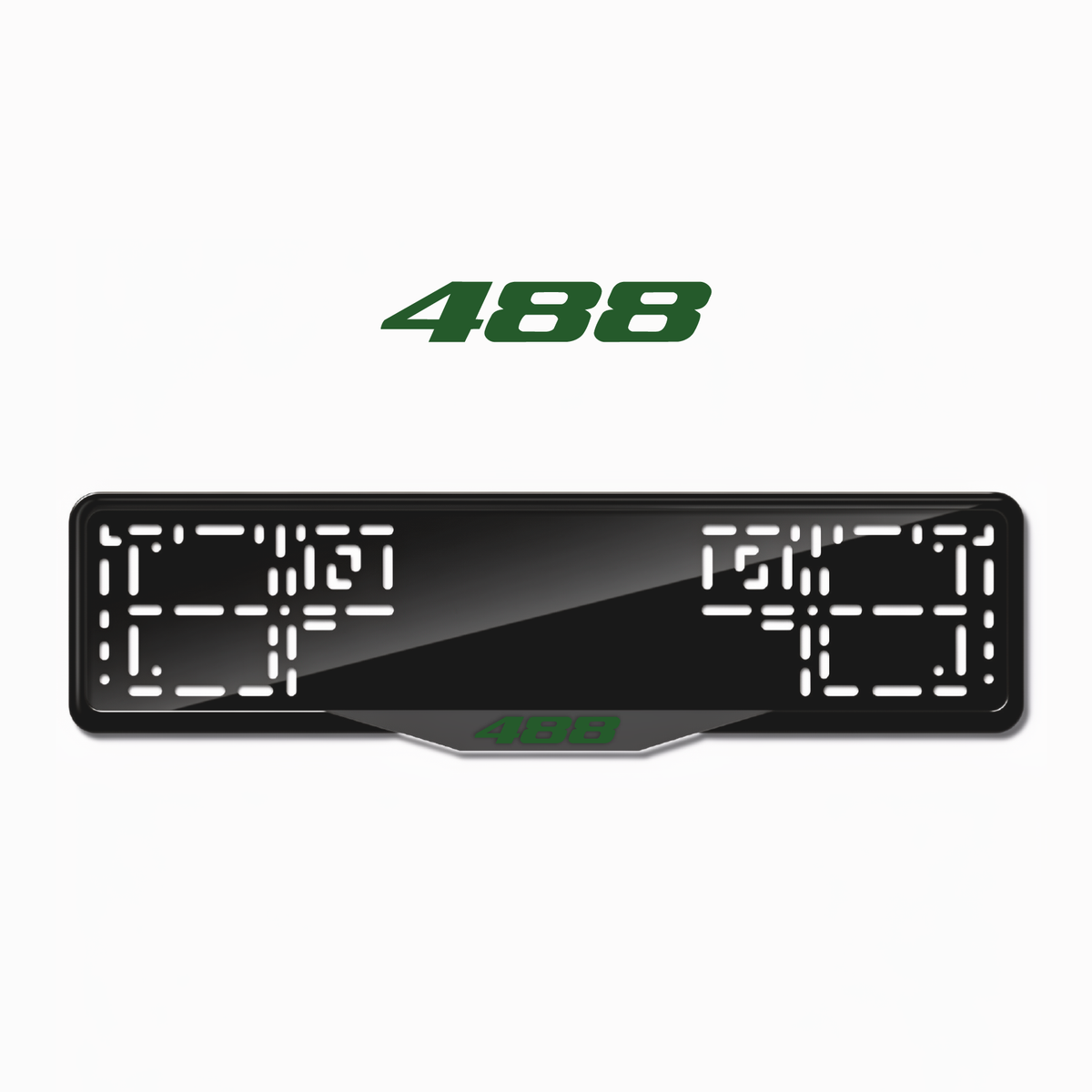 Cadres de plaque d'immatriculation 488 - Vert - SATIN