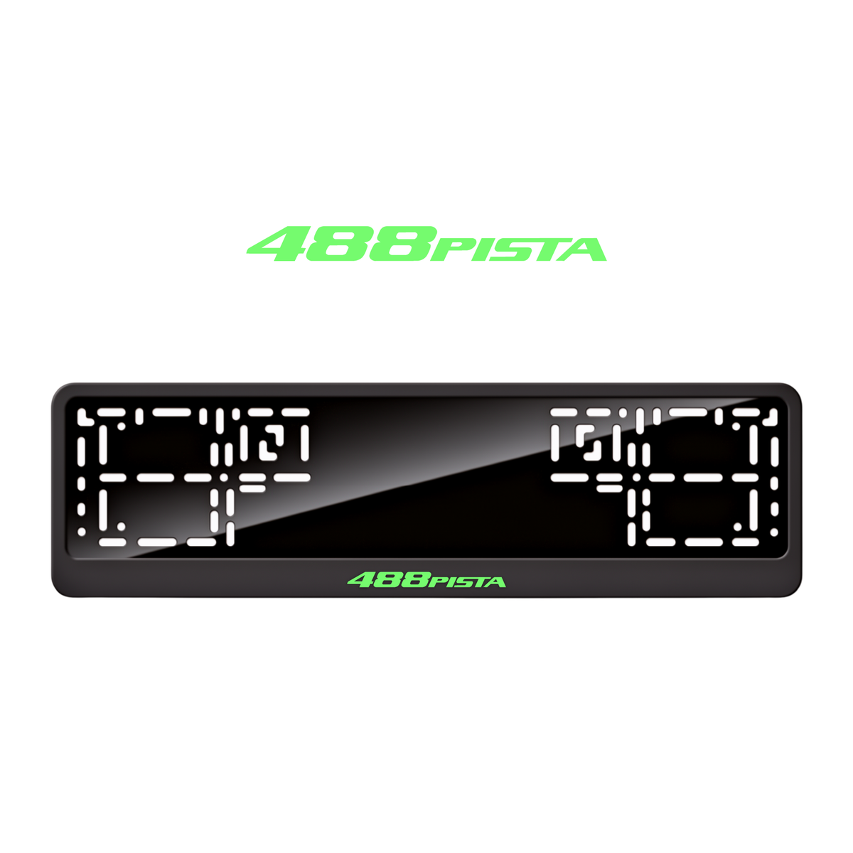 Cadres de plaque d'immatriculation 488 Pista - Vert néon - CLASSIC