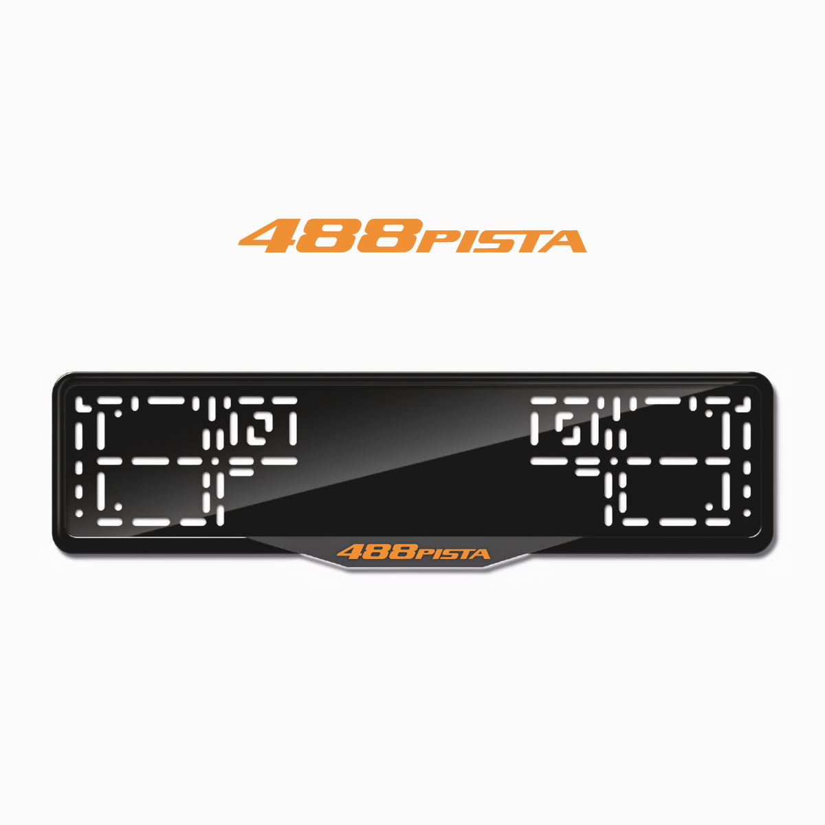 Cadres de plaque d'immatriculation 488 Pista - Orange Hermès - SATIN