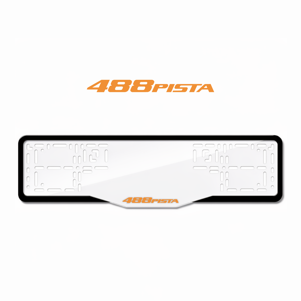 Cadres de plaque d'immatriculation 488 Pista - Orange Hermès - GLASS