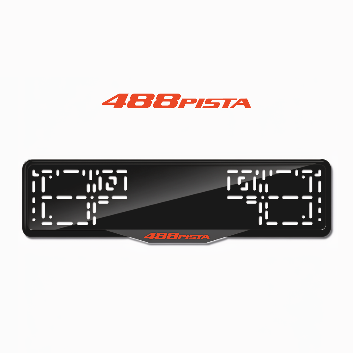 Cadres de plaque d'immatriculation 488 Pista - Rouge - SATIN