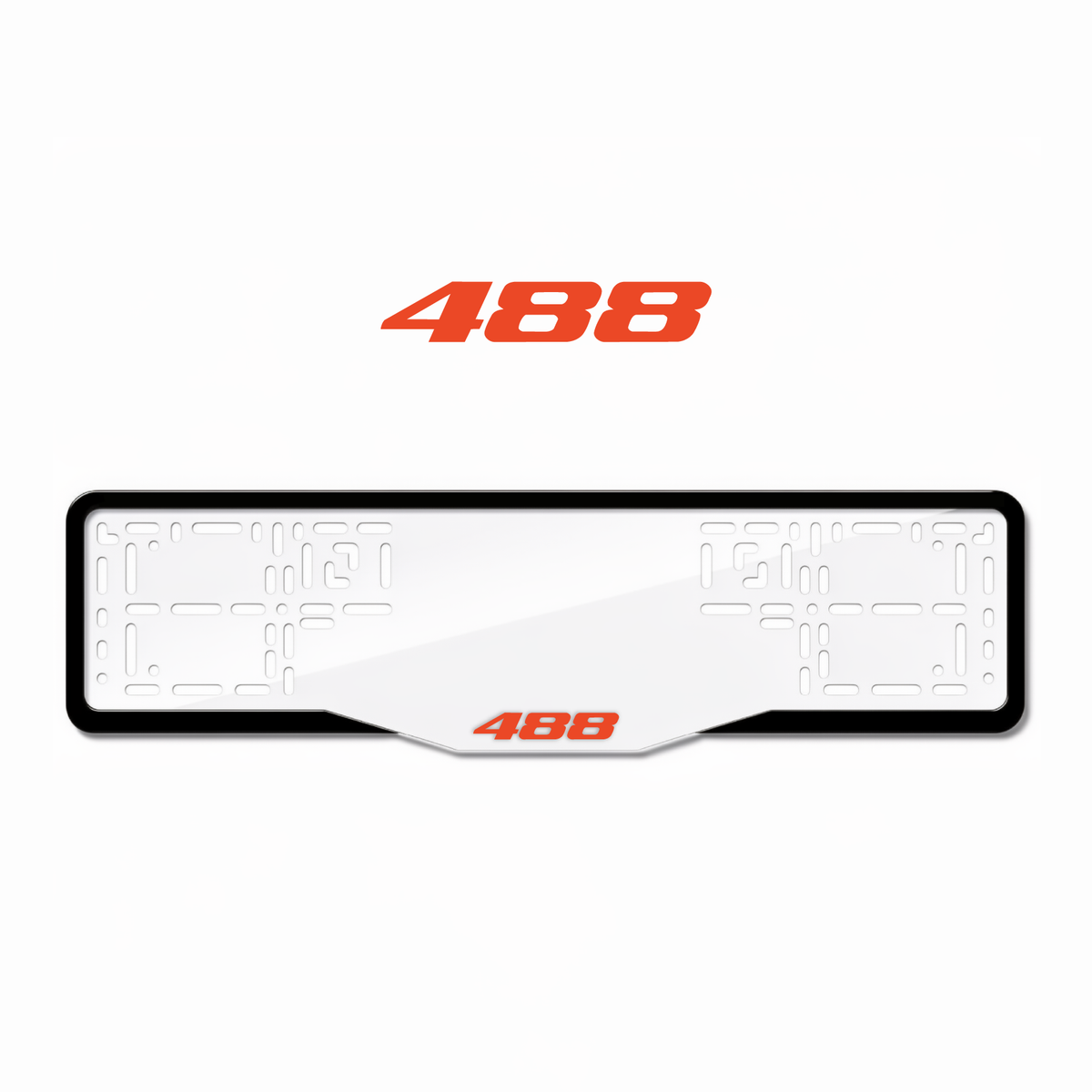 Cadres de plaque d'immatriculation 488 - Rouge - GLASS