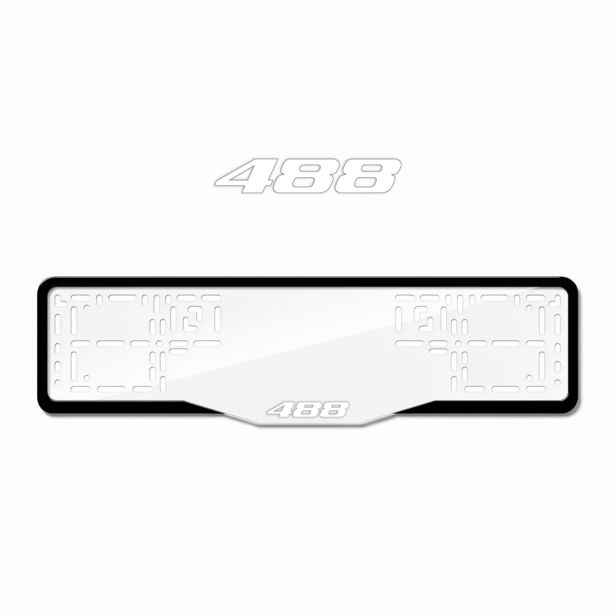 Cadres de plaque d'immatriculation 488 - Blanc - GLASS