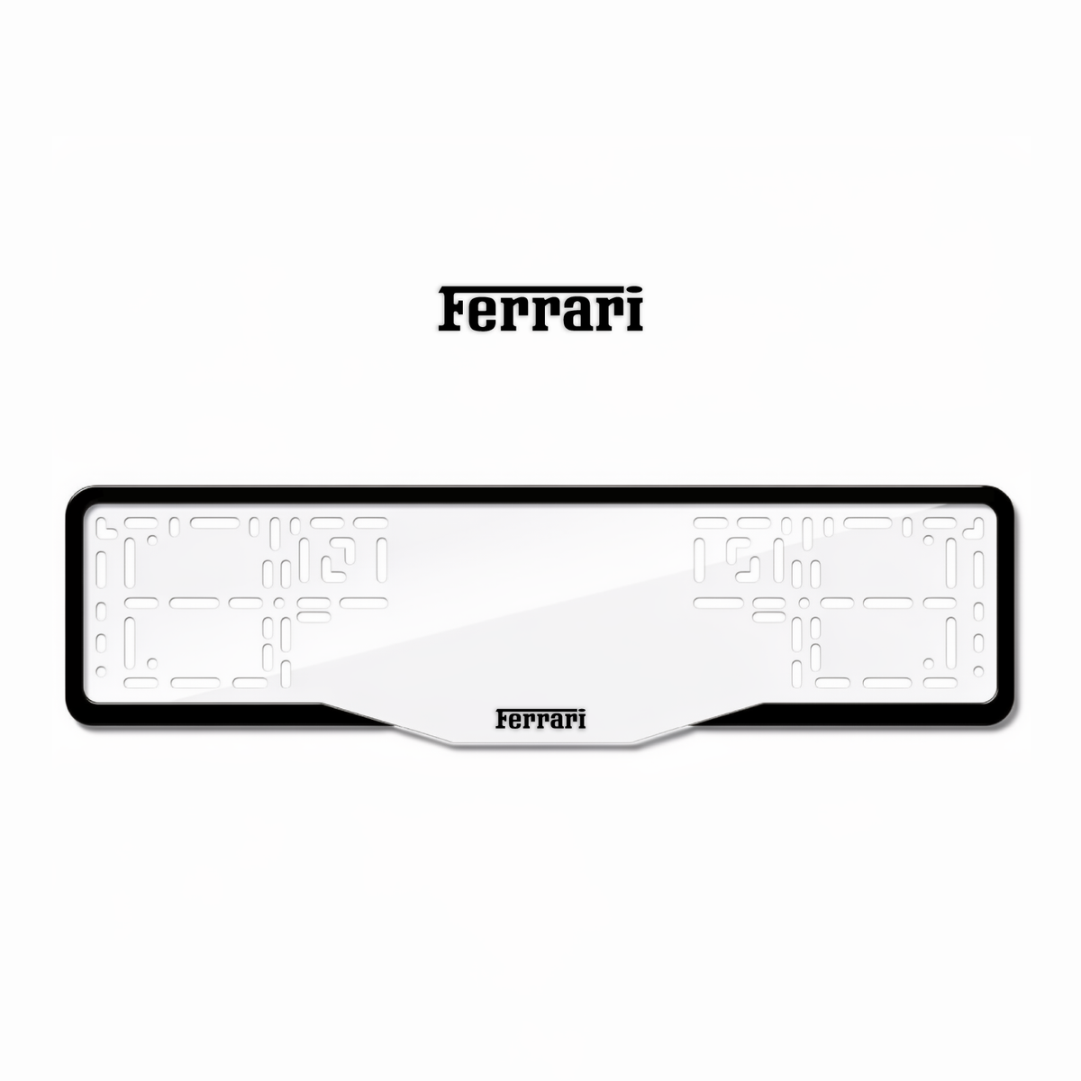 Cadres de plaque d'immatriculation Ferrari - Noir - GLASS
