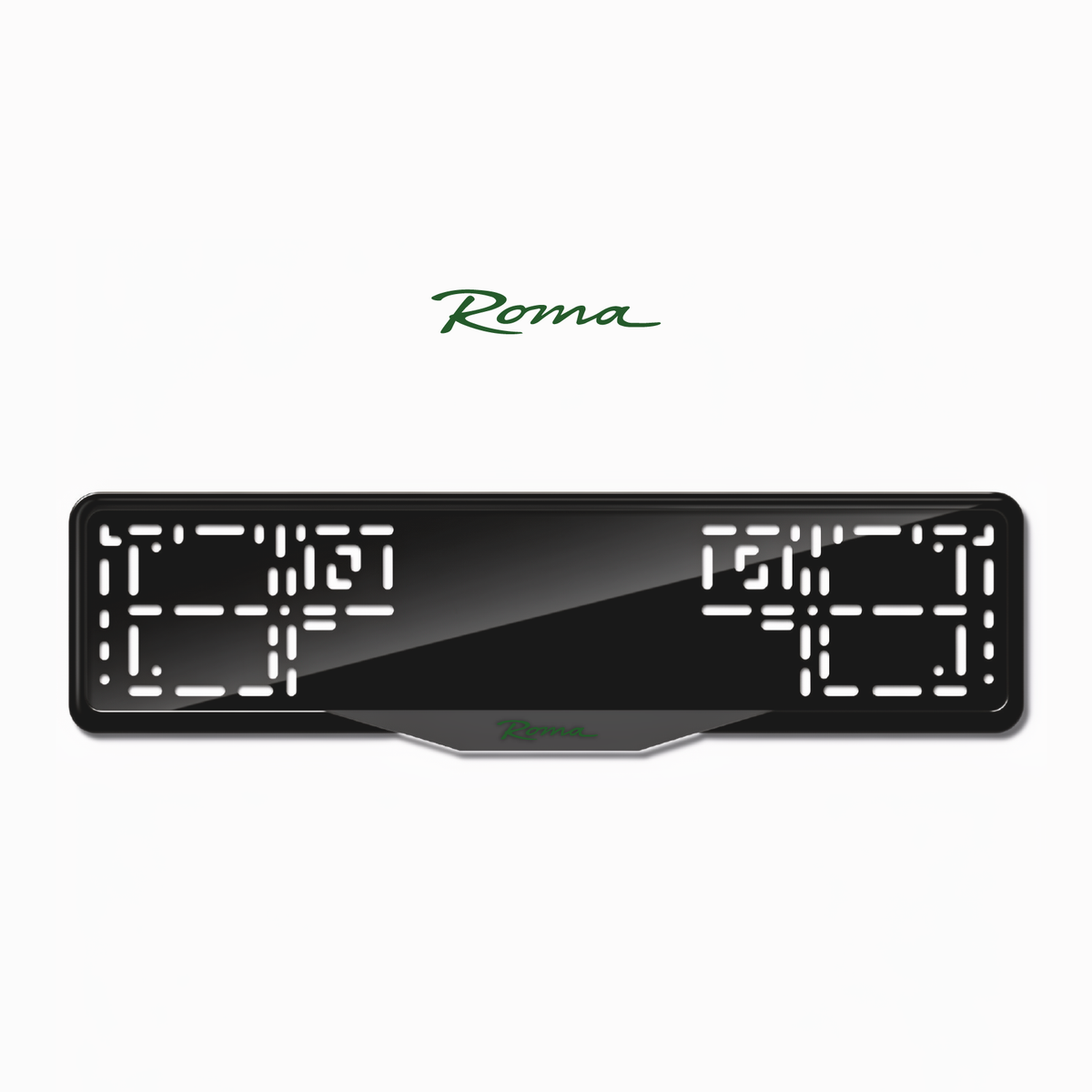 Cadres de plaque d'immatriculation Roma - Vert - SATIN
