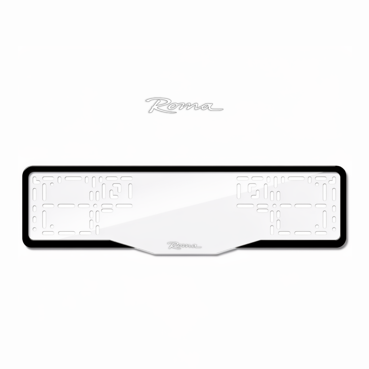 Cadres de plaque d'immatriculation Roma - Blanc - GLASS
