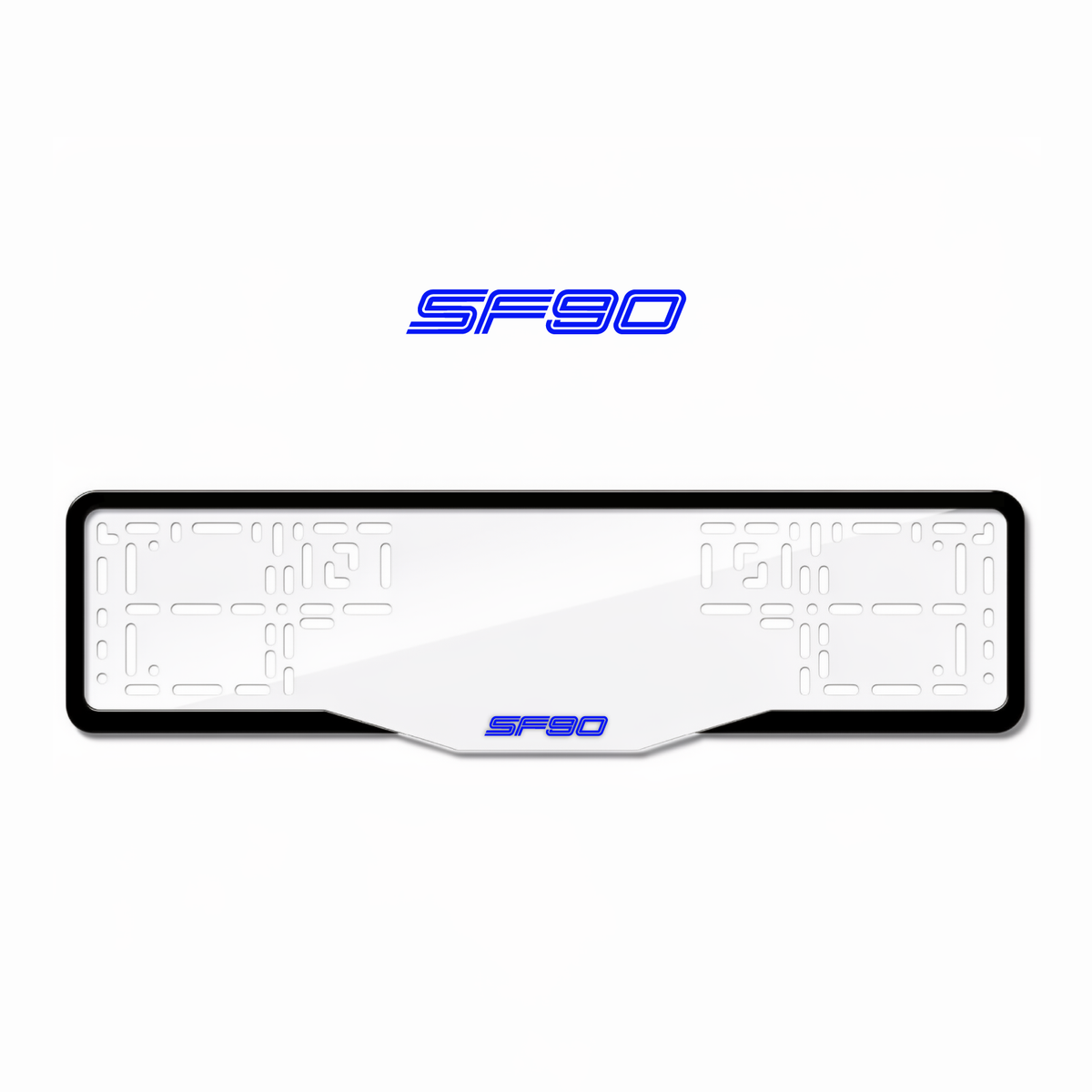 Cadres de plaque d'immatriculation SF90 - Bleu - GLASS