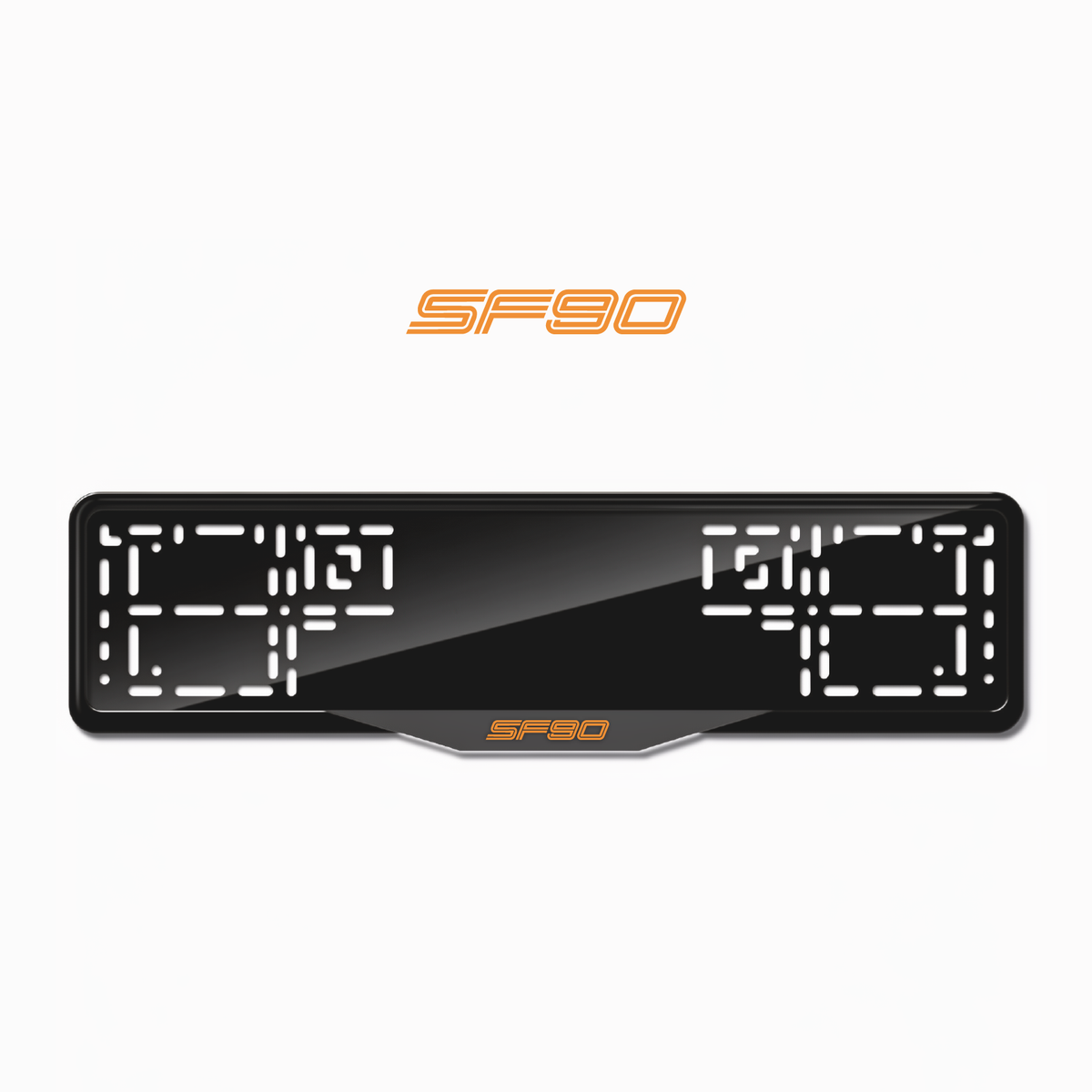 Cadres de plaque d'immatriculation SF90 - Orange Hermès - SATIN
