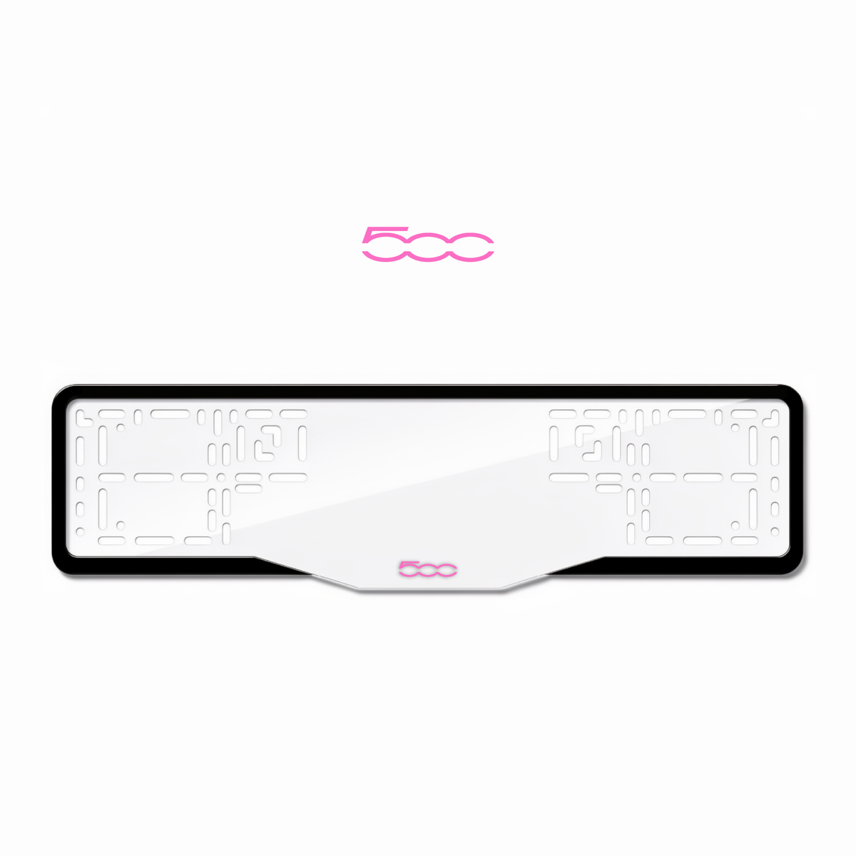Cadres de plaque d'immatriculation 500 - Rose - GLASS