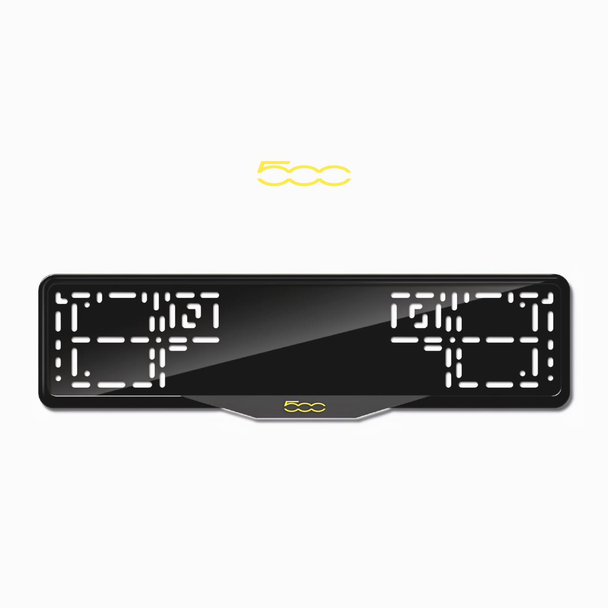 Cadres de plaque d'immatriculation 500 - Jaune - SATIN
