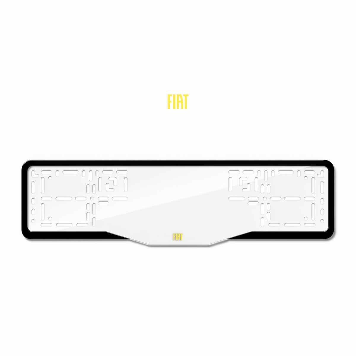 Cadres de plaque d'immatriculation Fiat - Jaune - GLASS