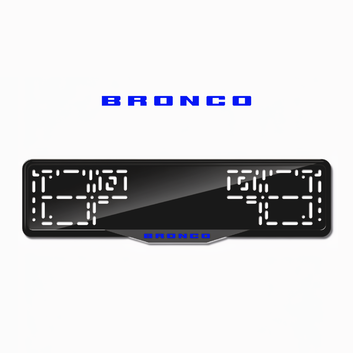 Cadres de plaque d'immatriculation Bronco - Bleu - SATIN
