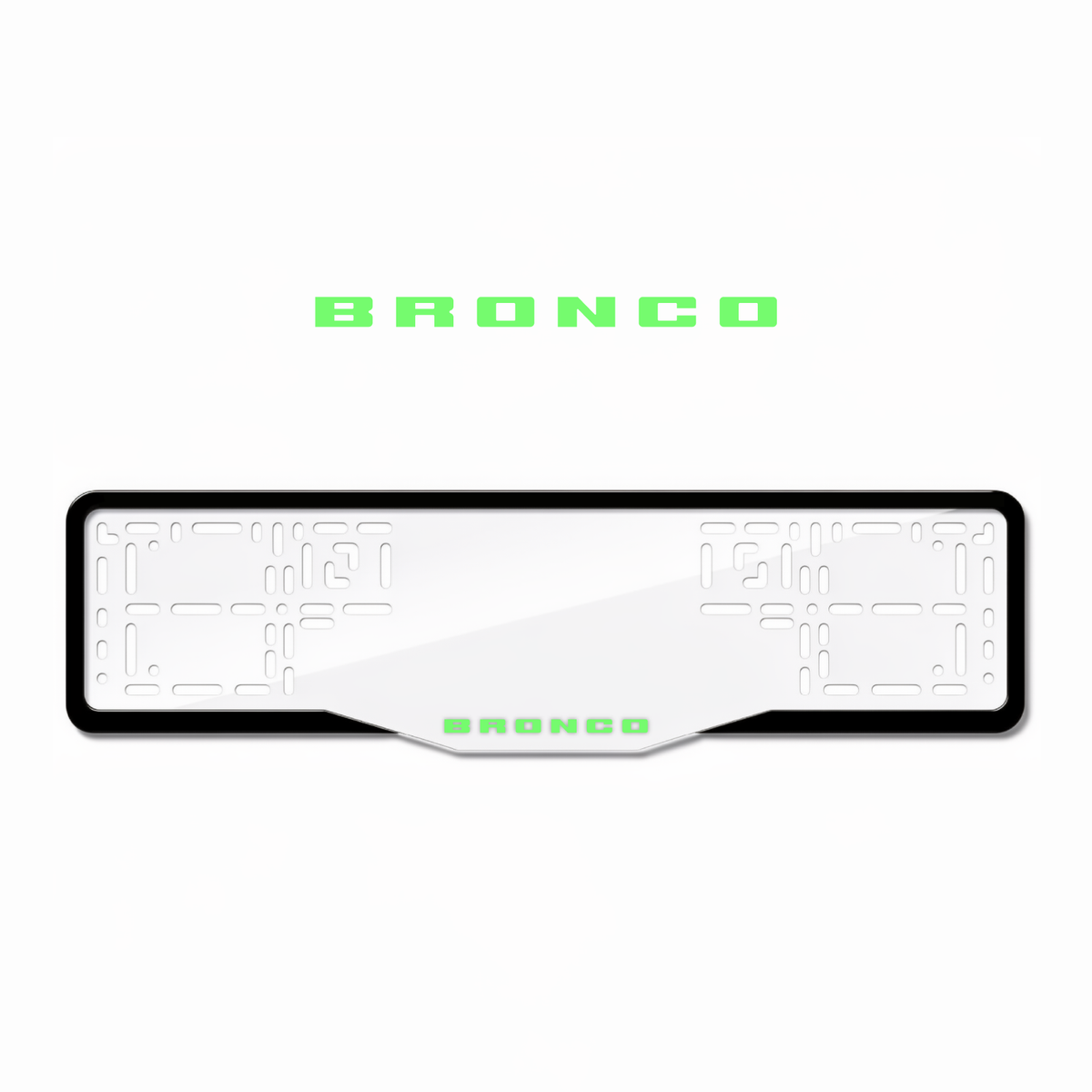 Cadres de plaque d'immatriculation Bronco - Vert néon - GLASS