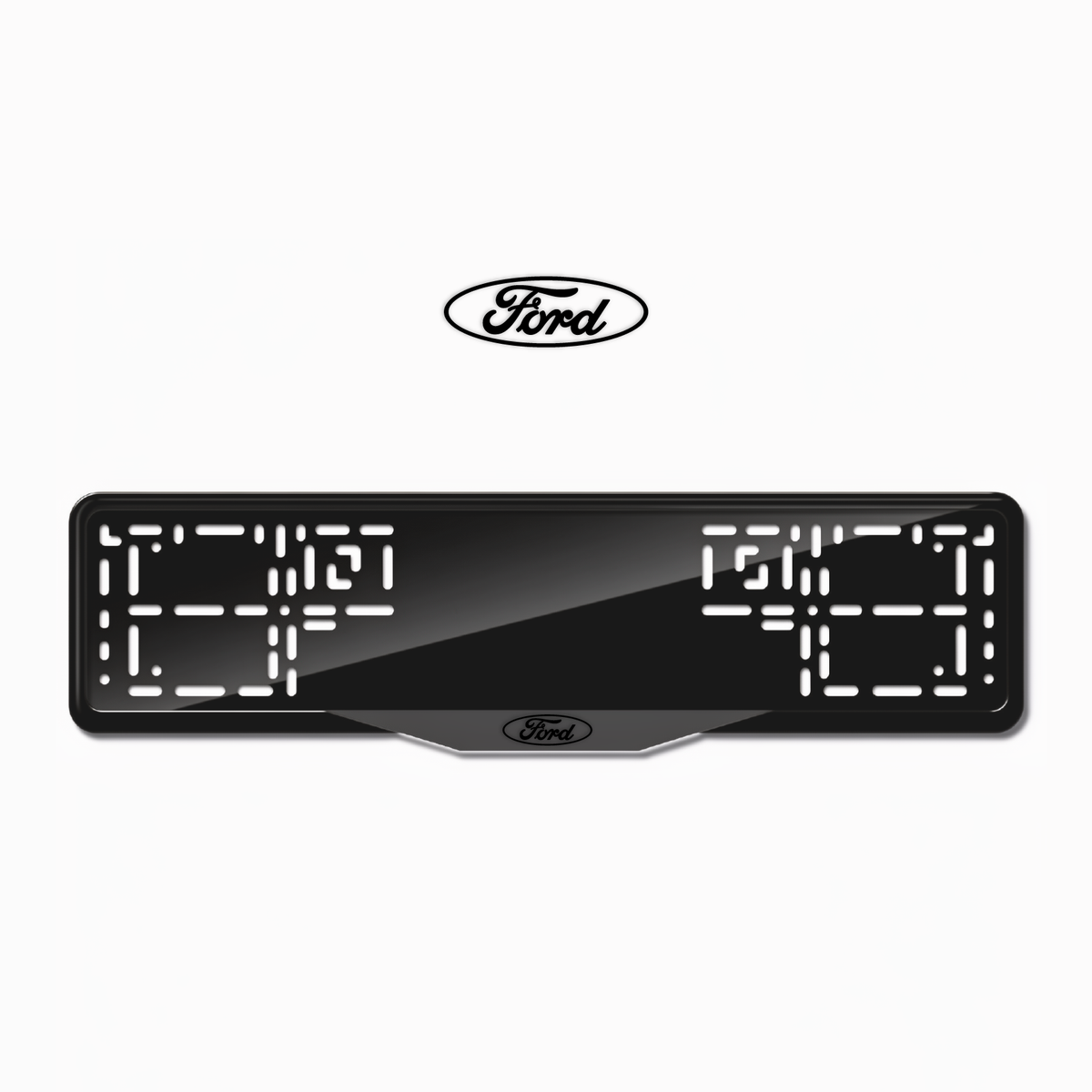 Cadres de plaque d'immatriculation Ford Logo - Noir - SATIN