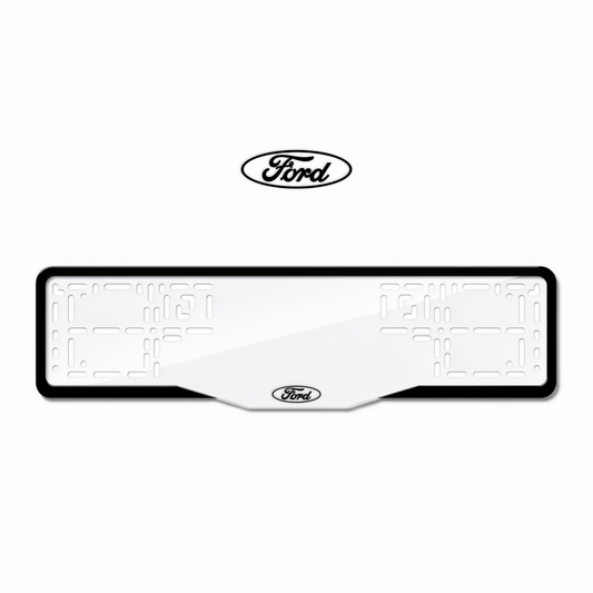 Cadres de plaque d'immatriculation Ford Logo - Noir - GLASS