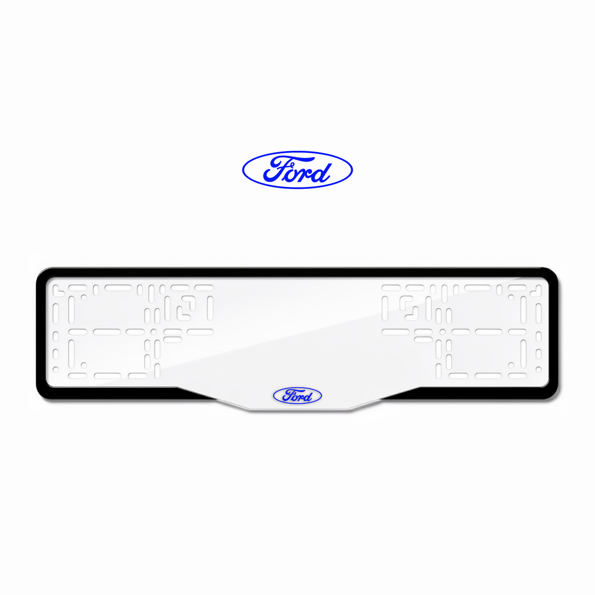 Cadres de plaque d'immatriculation Ford Logo - Bleu - GLASS