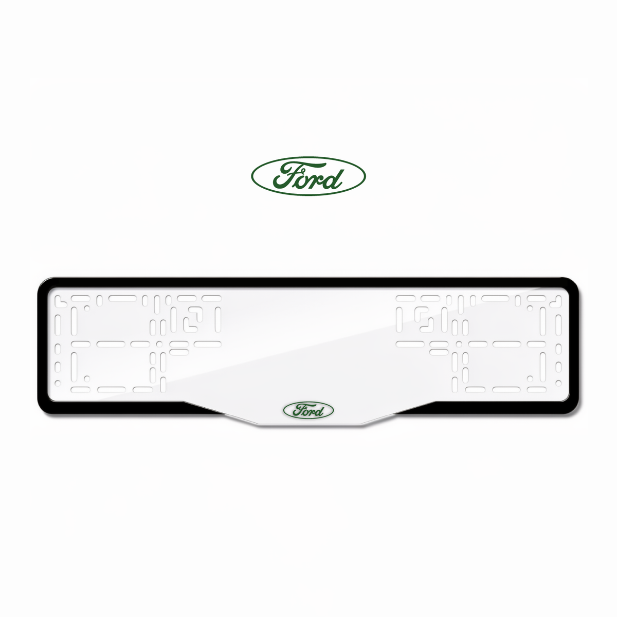 Cadres de plaque d'immatriculation Ford Logo - Vert - GLASS