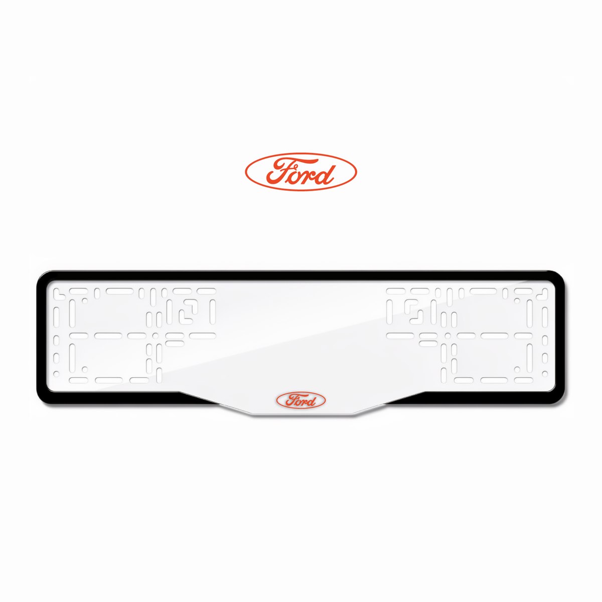 Cadres de plaque d'immatriculation Ford Logo - Rouge - GLASS