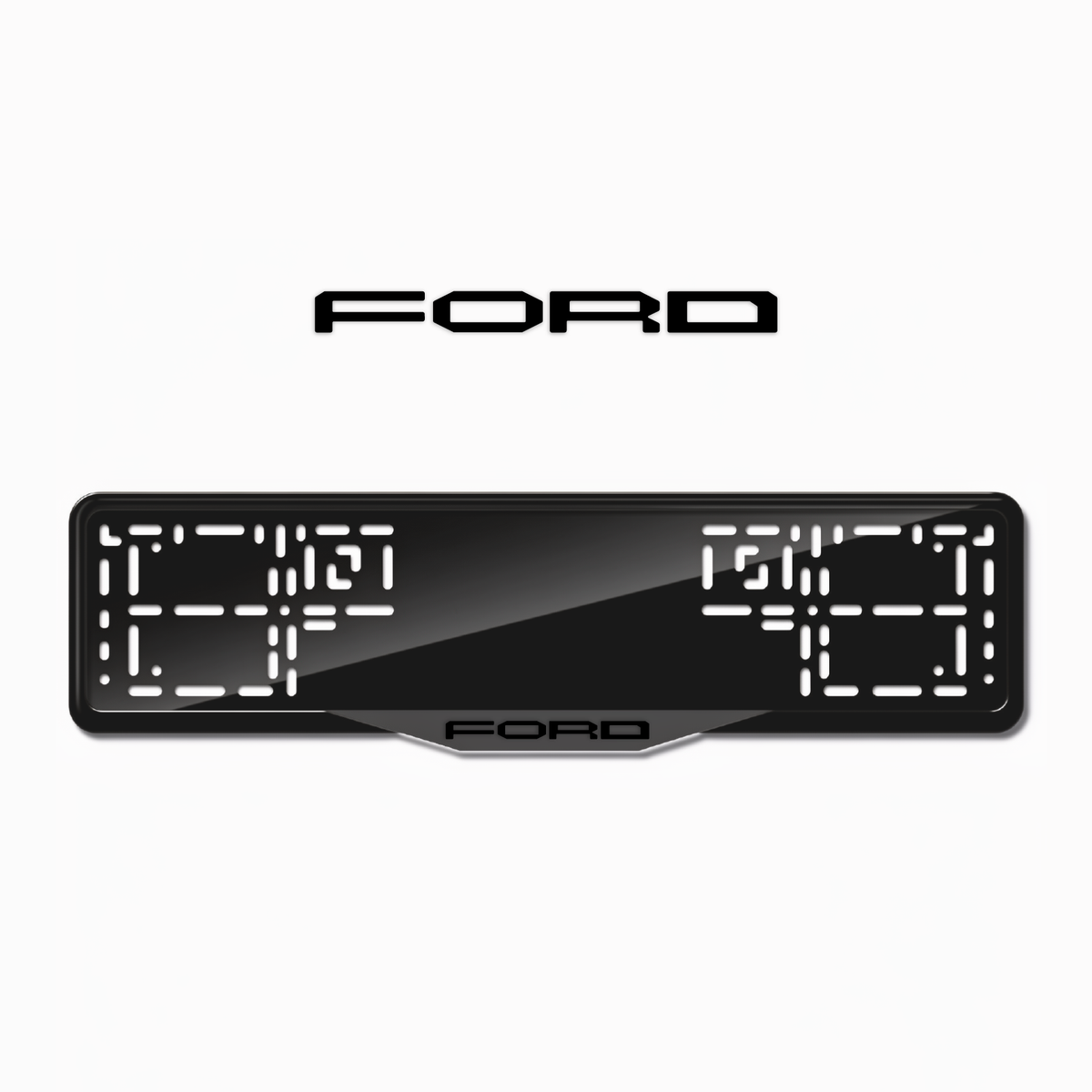 Cadres de plaque d'immatriculation Ford Word 2 - Noir - SATIN