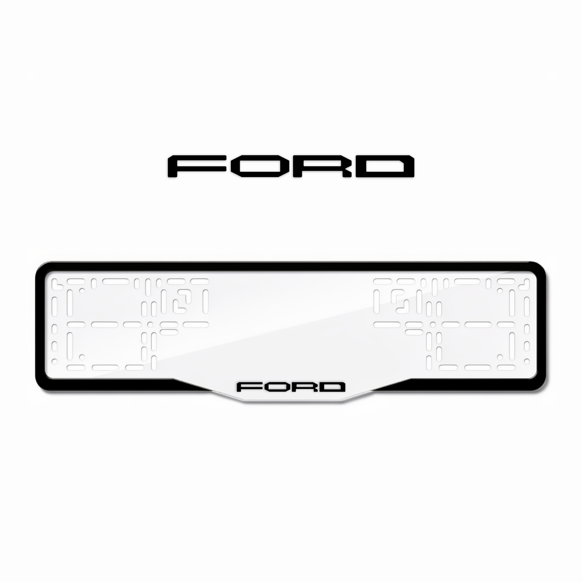 Cadres de plaque d'immatriculation Ford Word 2 - Noir - GLASS