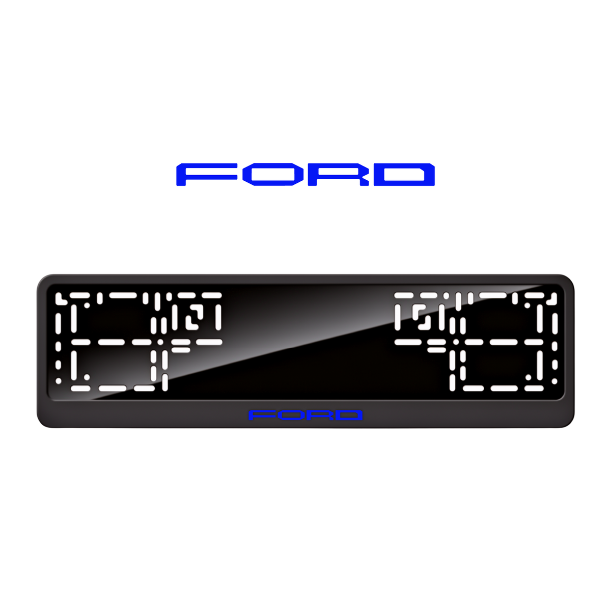 Cadres de plaque d'immatriculation Ford Word 2 - Bleu - CLASSIC