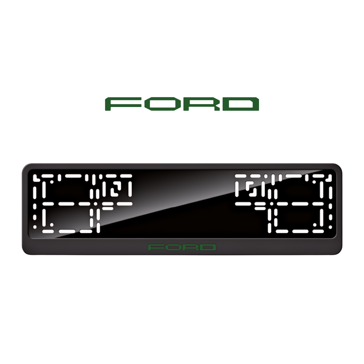 Cadres de plaque d'immatriculation Ford Word 2 - Vert - CLASSIC