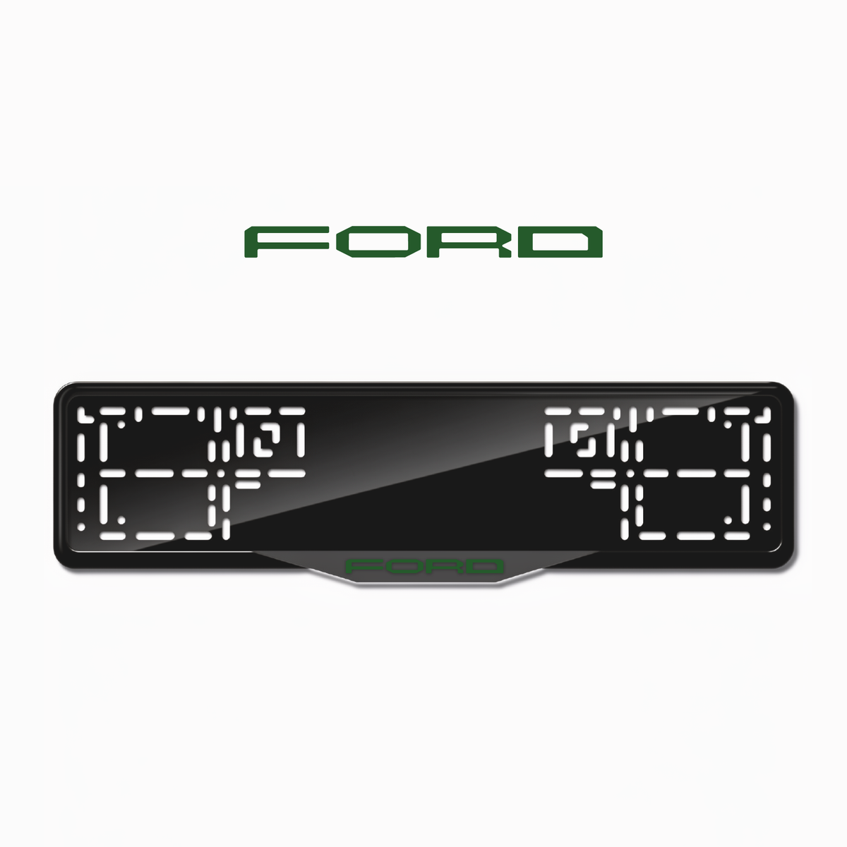 Cadres de plaque d'immatriculation Ford Word 2 - Vert - SATIN