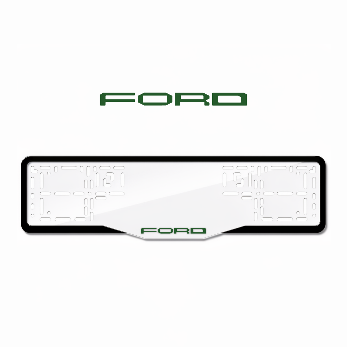 Cadres de plaque d'immatriculation Ford Word 2 - Vert - GLASS