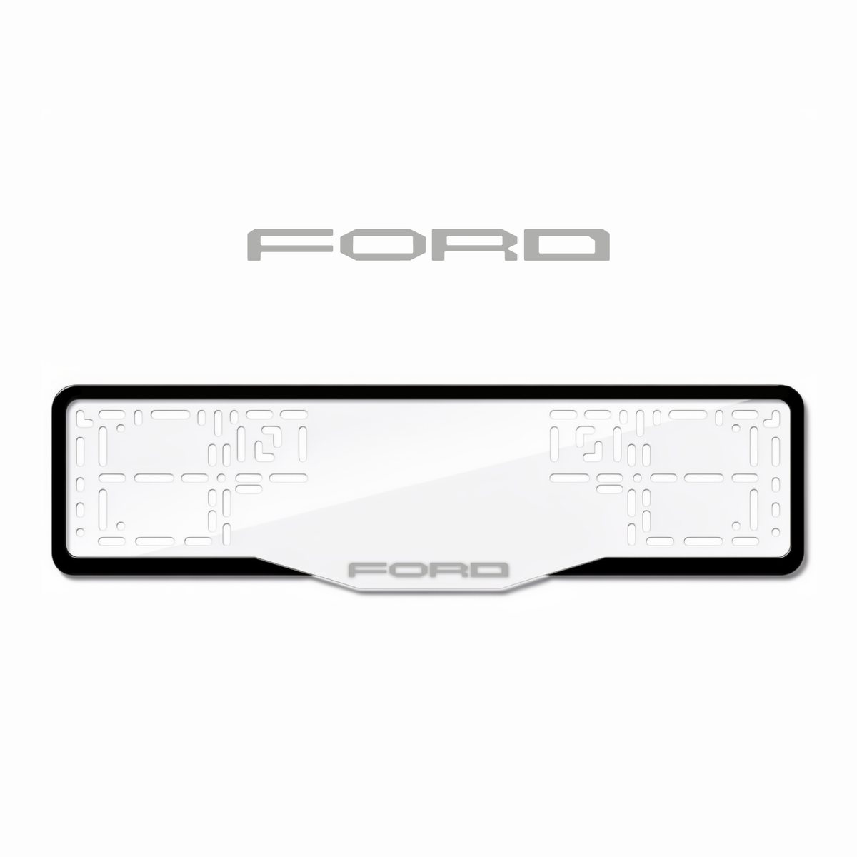 Cadres de plaque d'immatriculation Ford Word 2 - Gris - GLASS