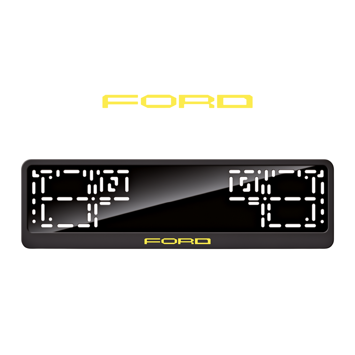 Cadres de plaque d'immatriculation Ford Word 2 - Jaune - CLASSIC