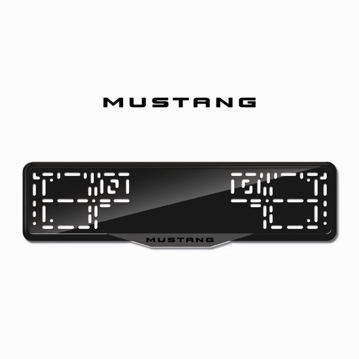 Cadres de plaque d'immatriculation Mustang - Noir - SATIN