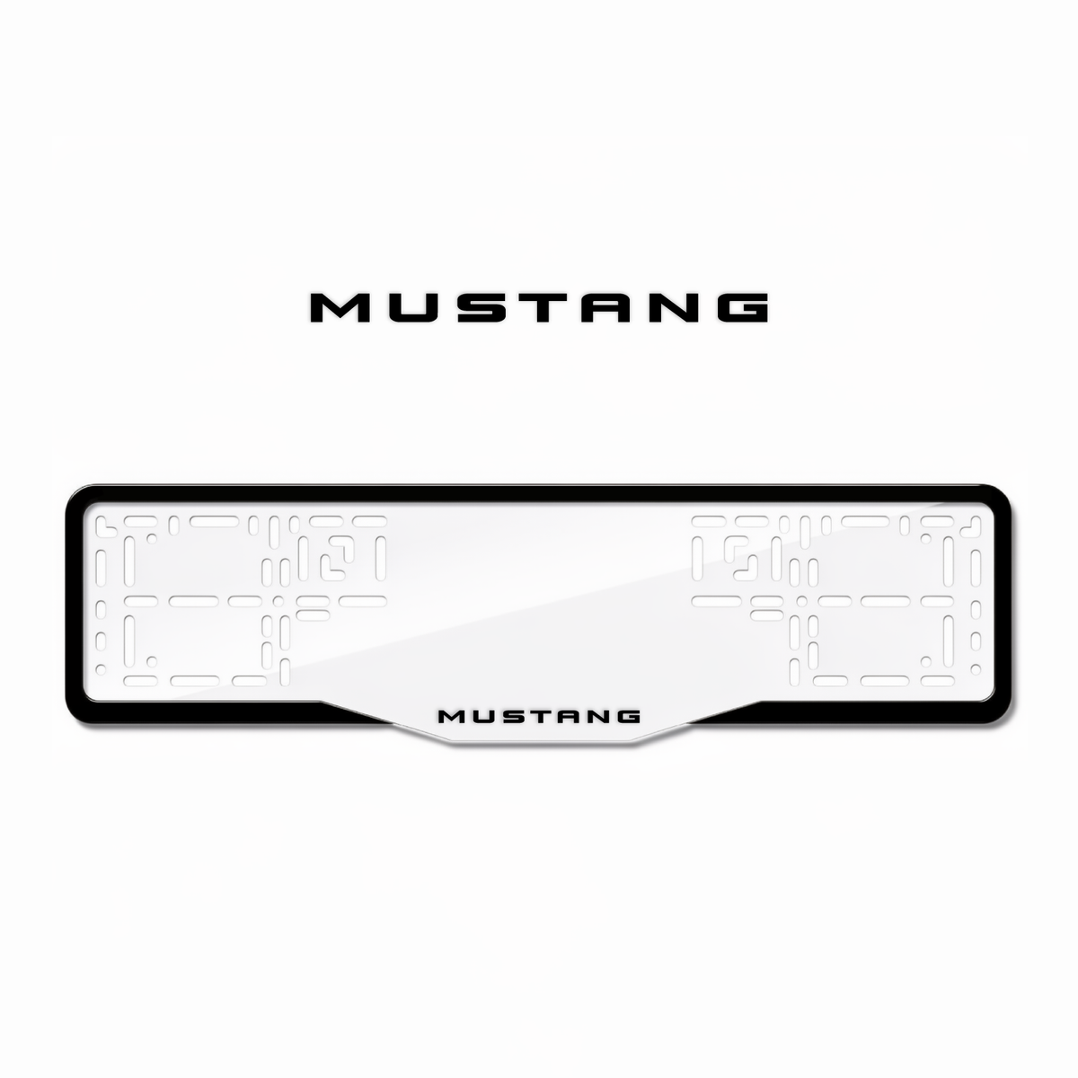 Cadres de plaque d'immatriculation Mustang - Noir - GLASS