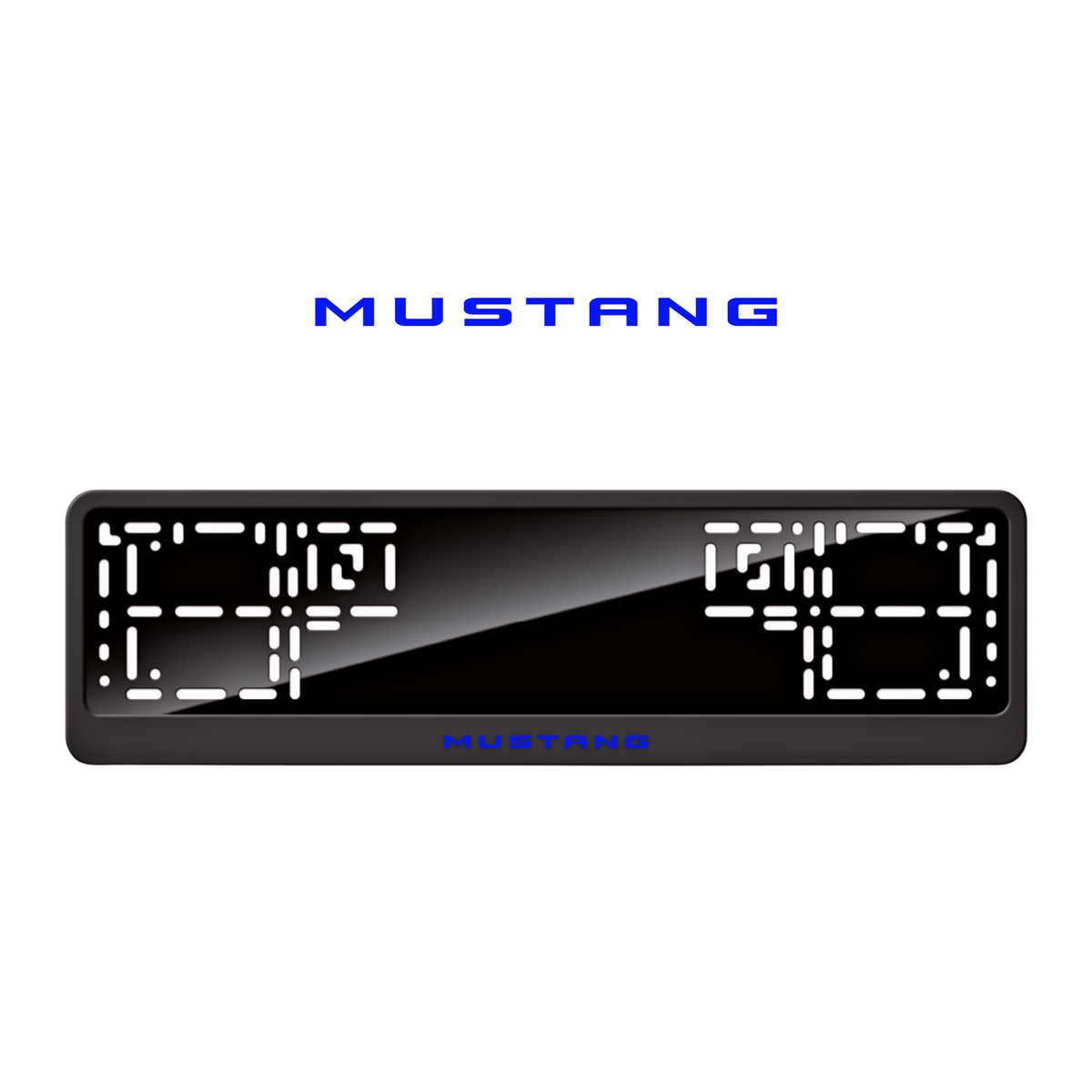Cadres de plaque d'immatriculation Mustang - Bleu - CLASSIC