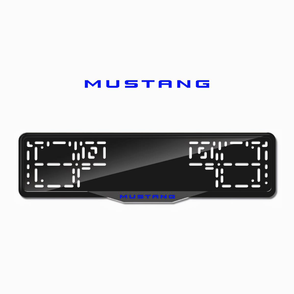 Cadres de plaque d'immatriculation Mustang - Bleu - SATIN