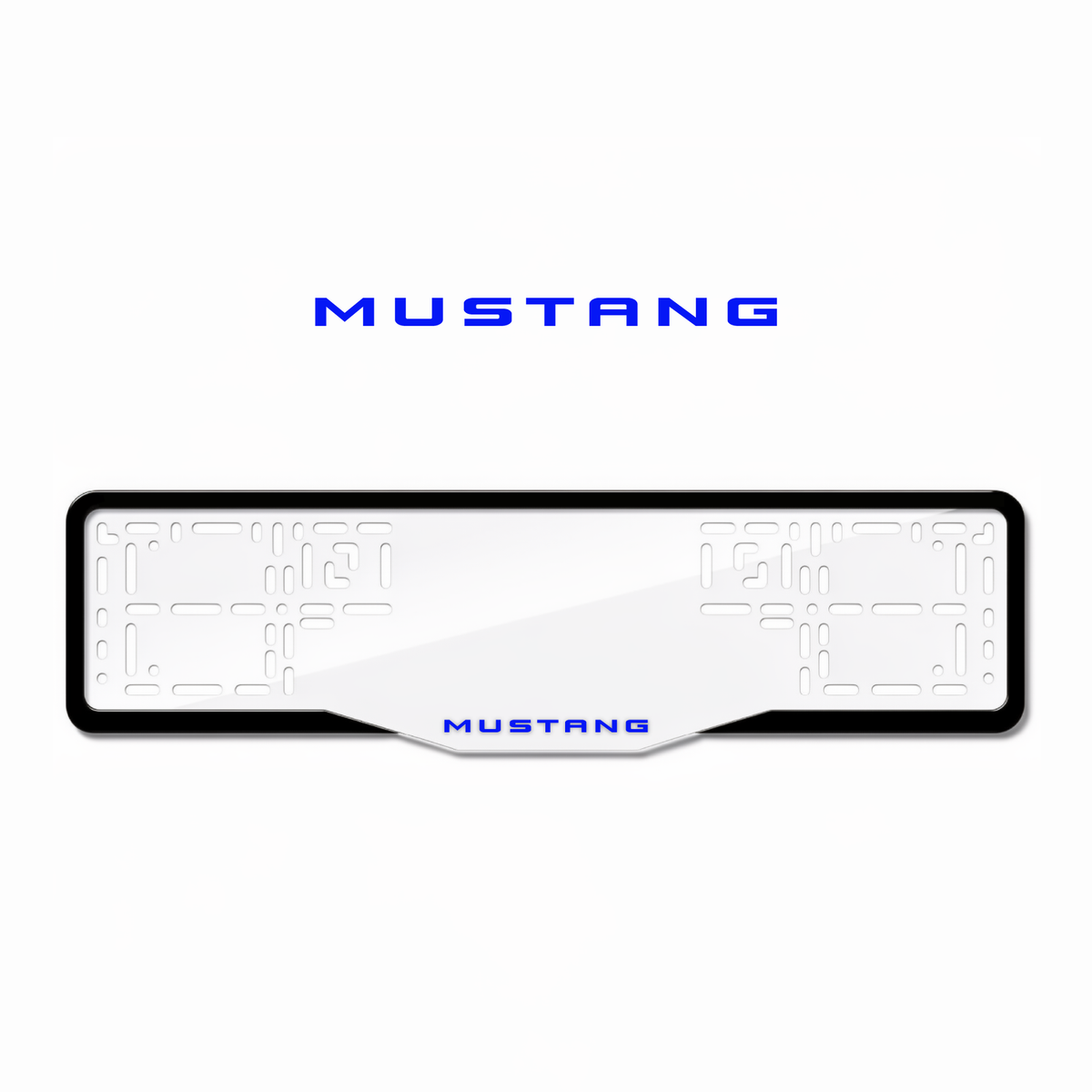 Cadres de plaque d'immatriculation Mustang - Bleu - GLASS