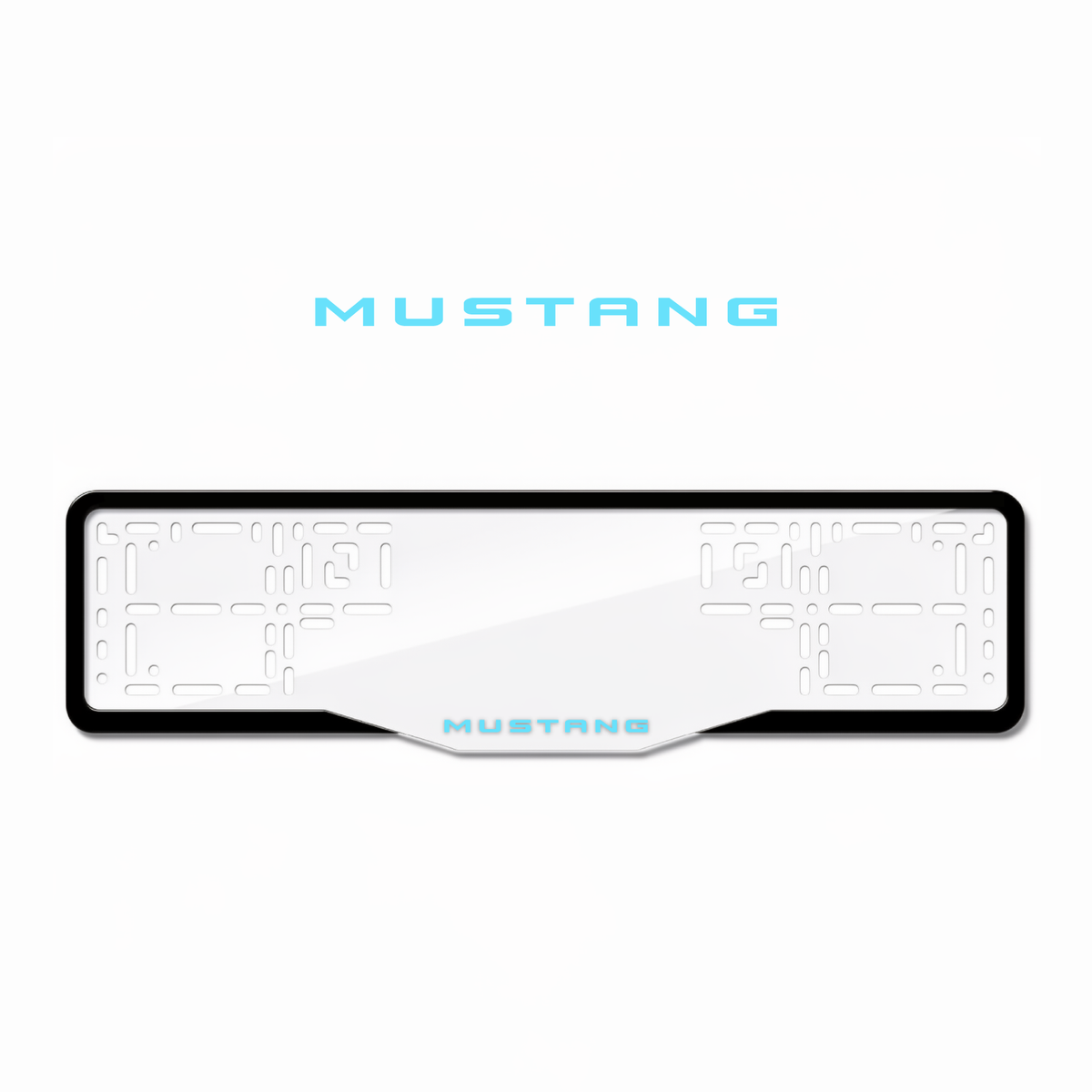 Cadres de plaque d'immatriculation Mustang - Bleu Tiffany - GLASS