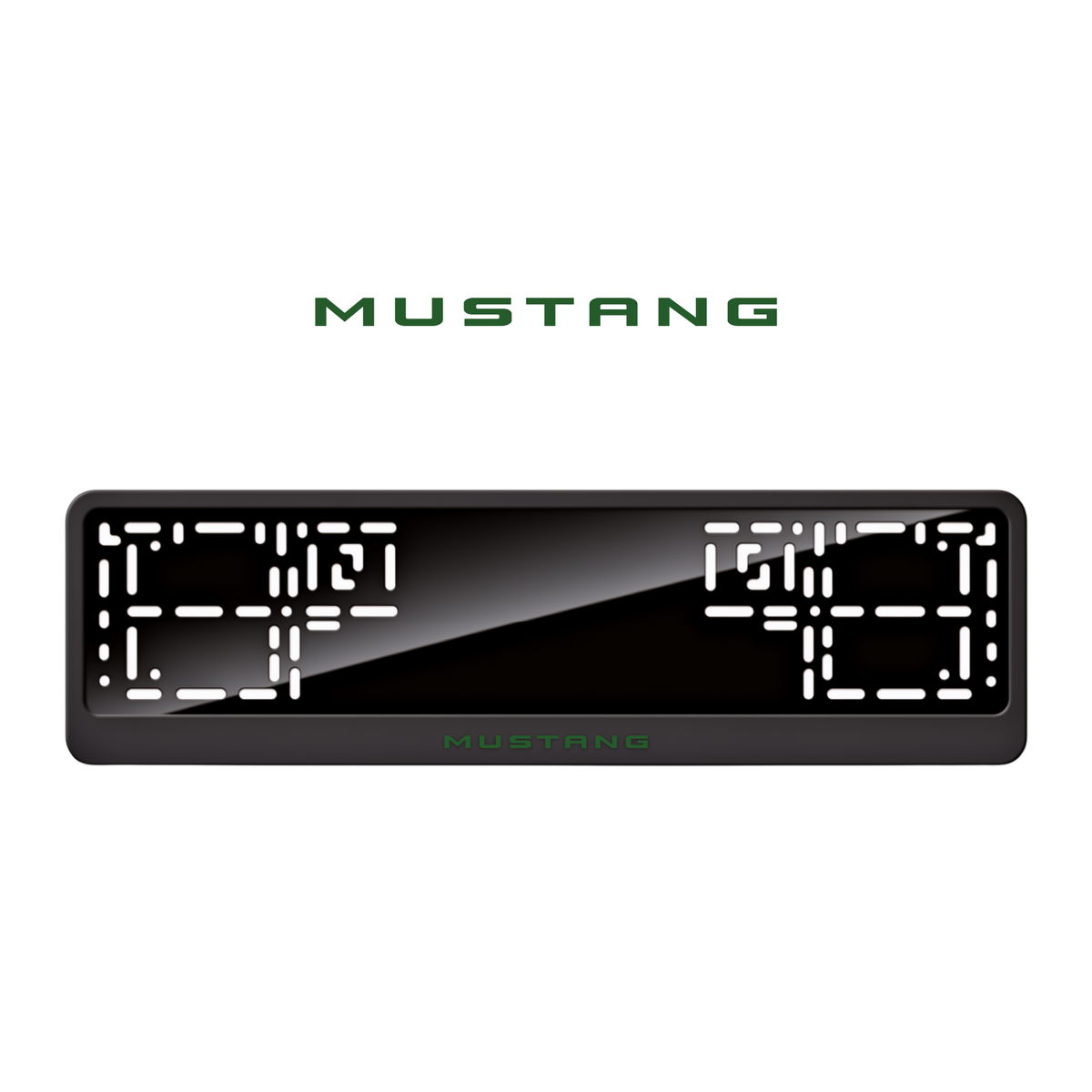Cadres de plaque d'immatriculation Mustang - Vert - CLASSIC