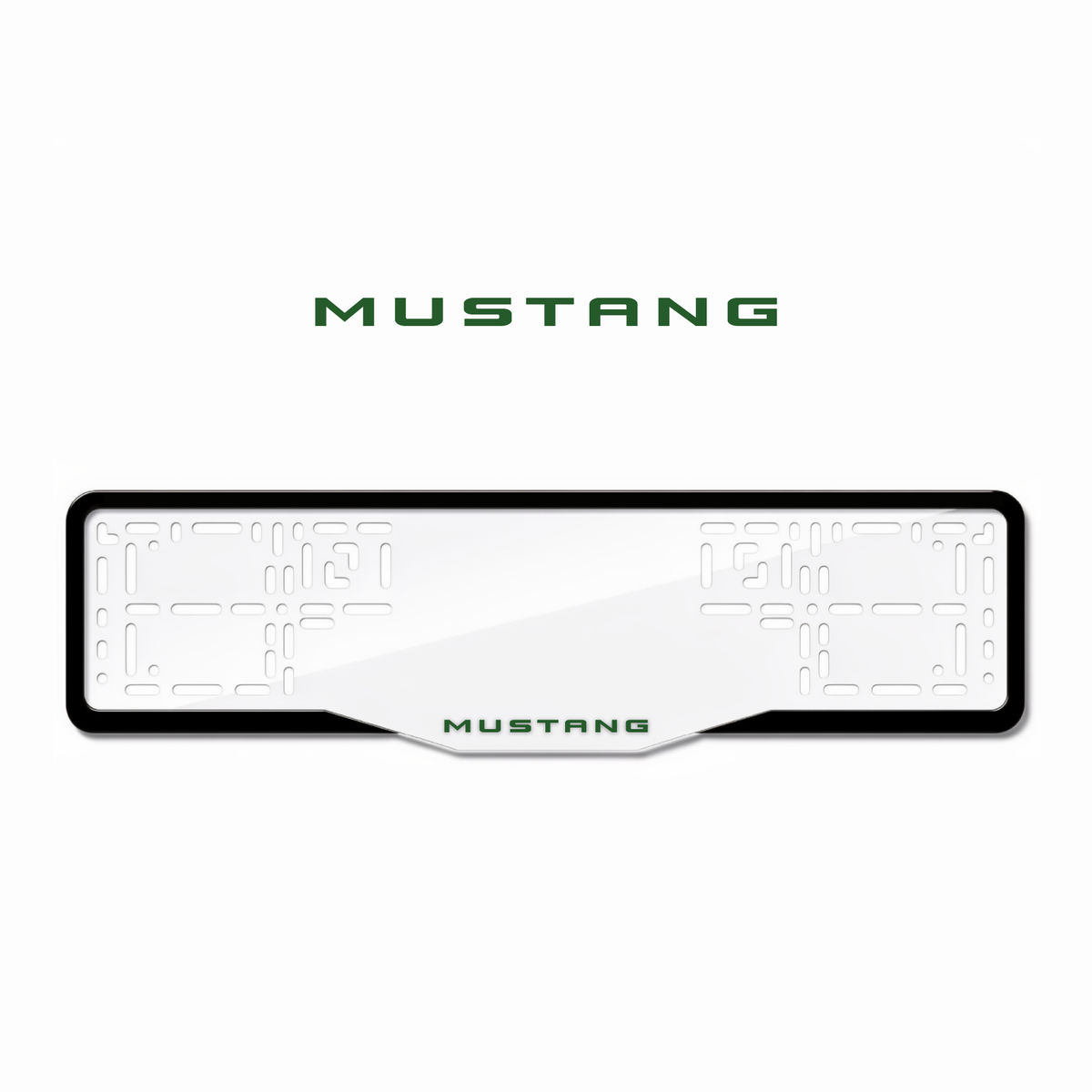 Cadres de plaque d'immatriculation Mustang - Vert - GLASS