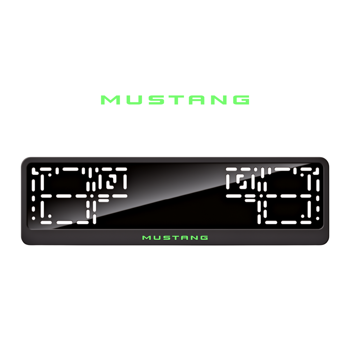 Cadres de plaque d'immatriculation Mustang - Vert néon - CLASSIC