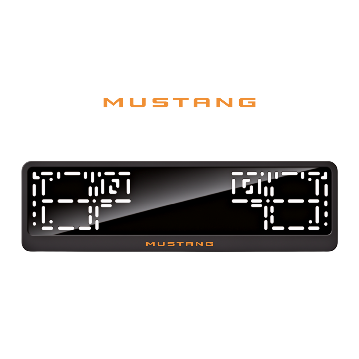 Cadres de plaque d'immatriculation Mustang - Orange Hermès - CLASSIC