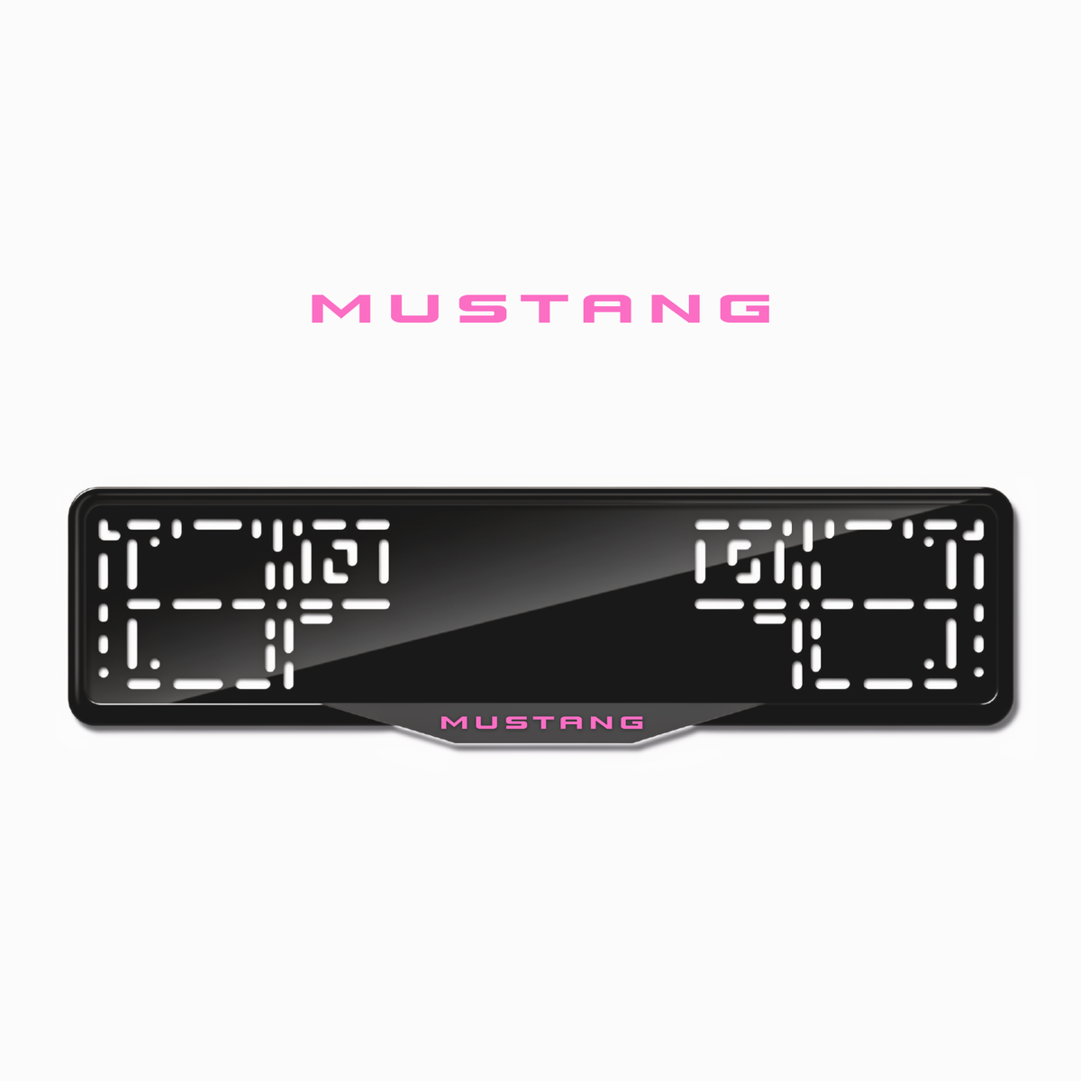 Cadres de plaque d'immatriculation Mustang - Rose - SATIN