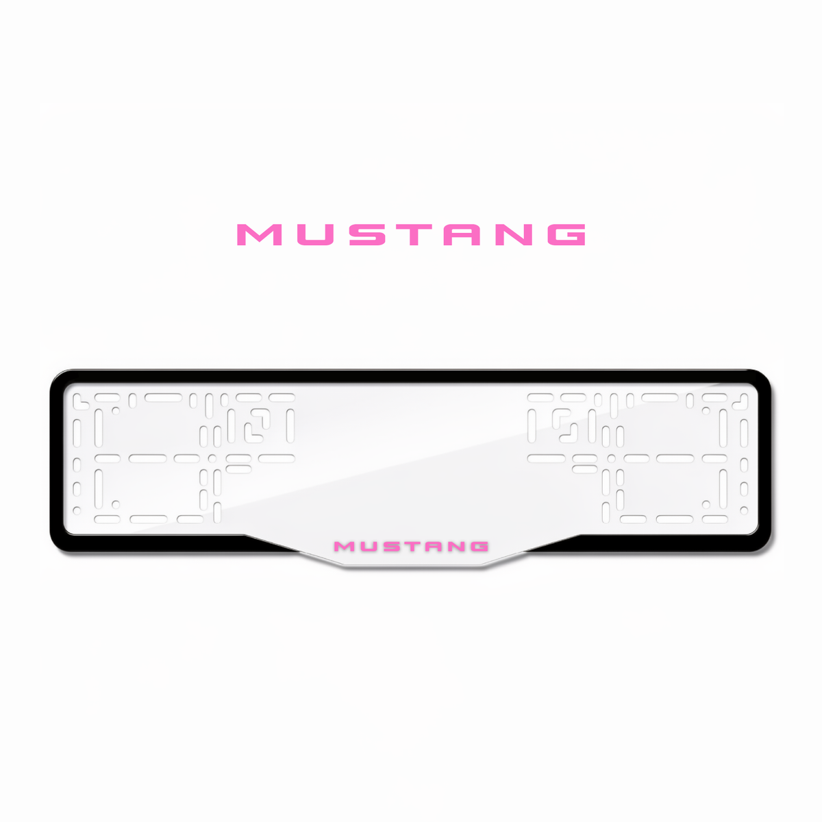 Cadres de plaque d'immatriculation Mustang - Rose - GLASS