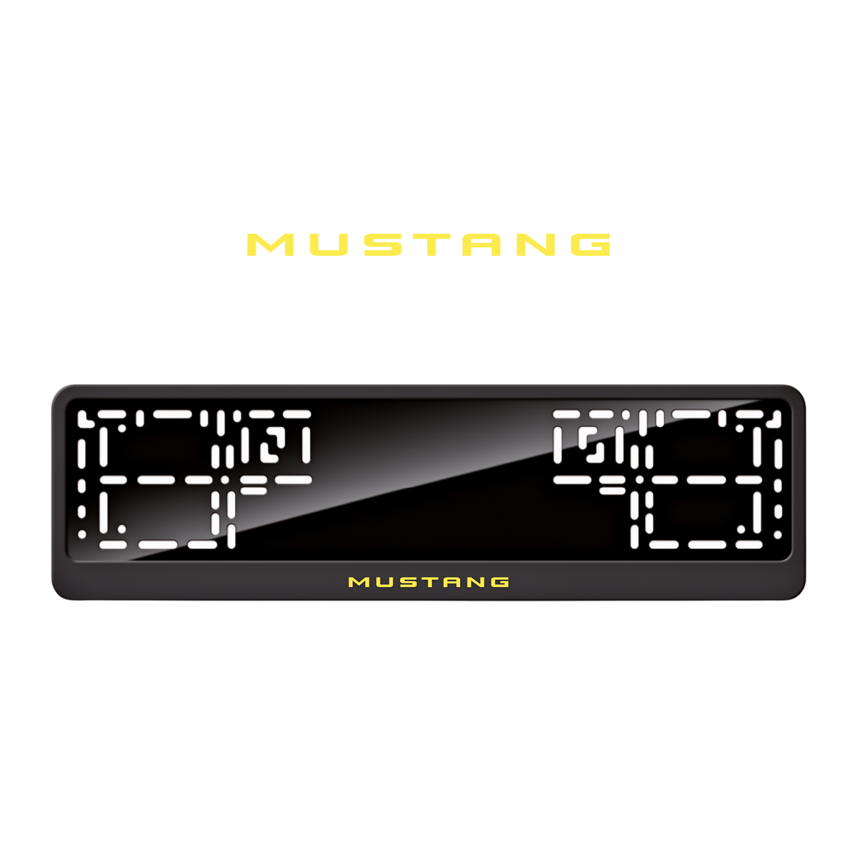 Cadres de plaque d'immatriculation Mustang - Jaune - CLASSIC