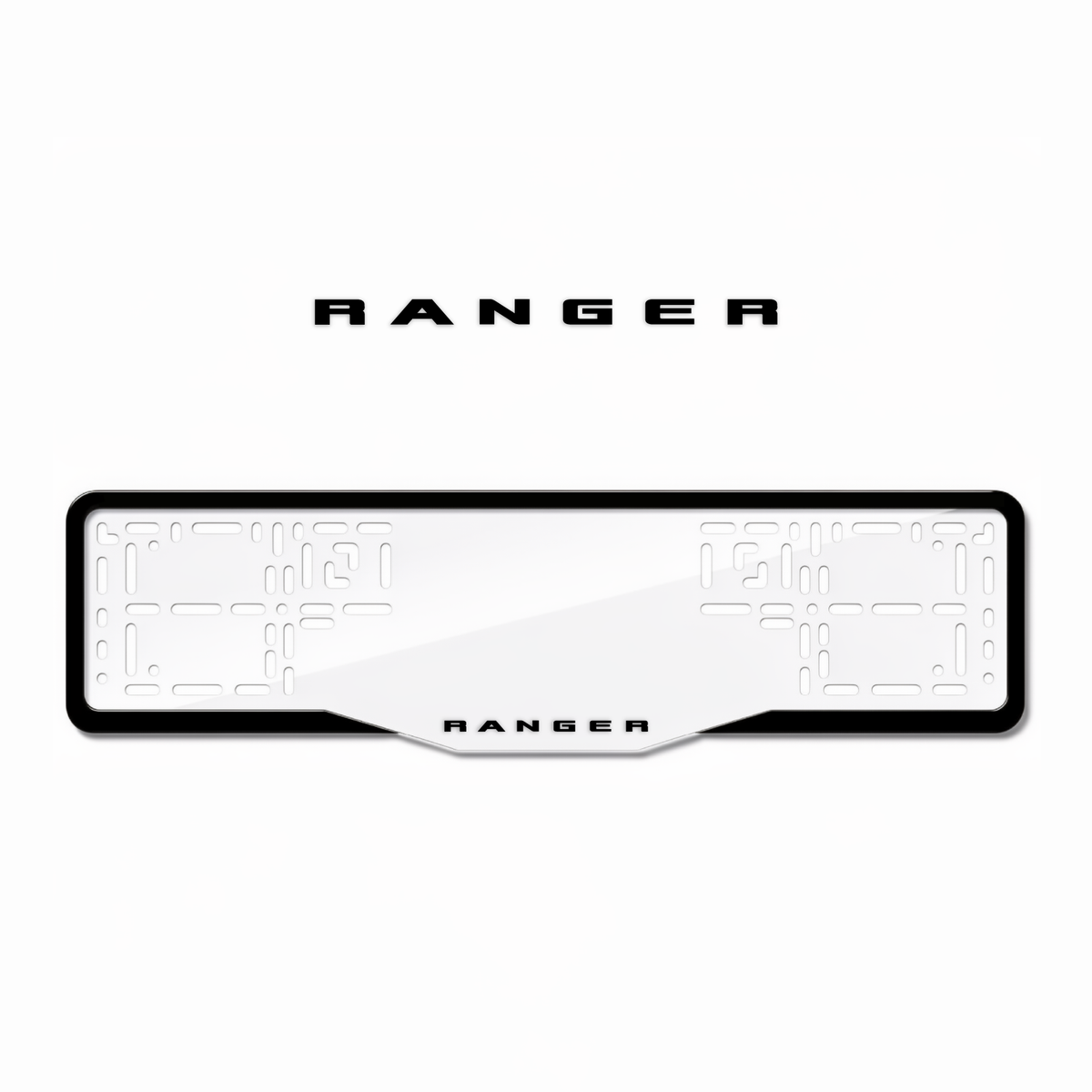 Cadres de plaque d'immatriculation Ranger - Noir - GLASS