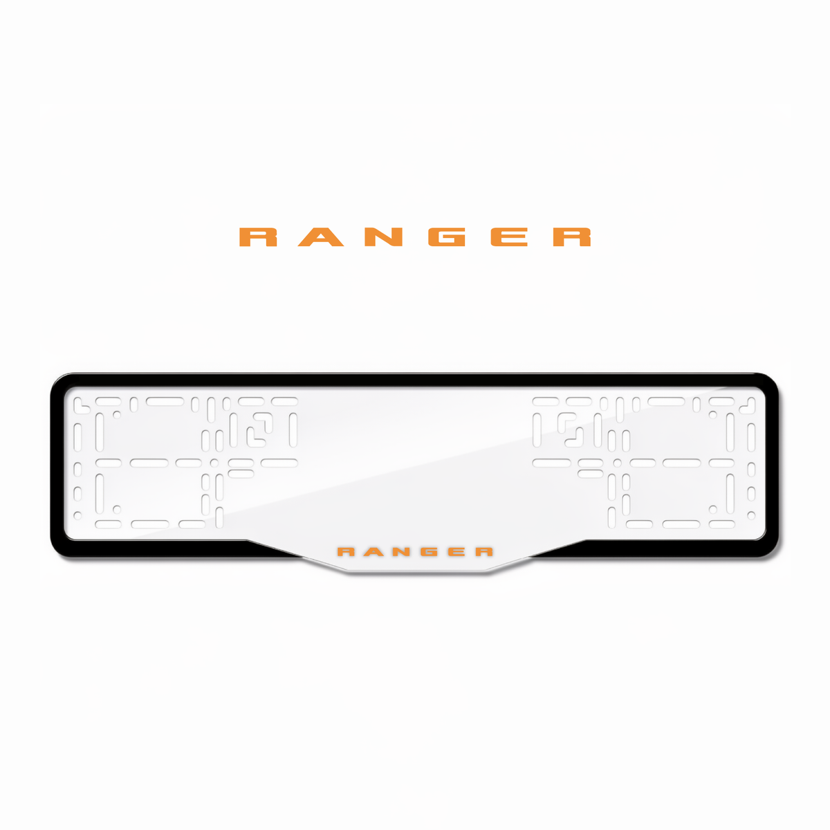 Cadres de plaque d'immatriculation Ranger - Orange Hermès - GLASS