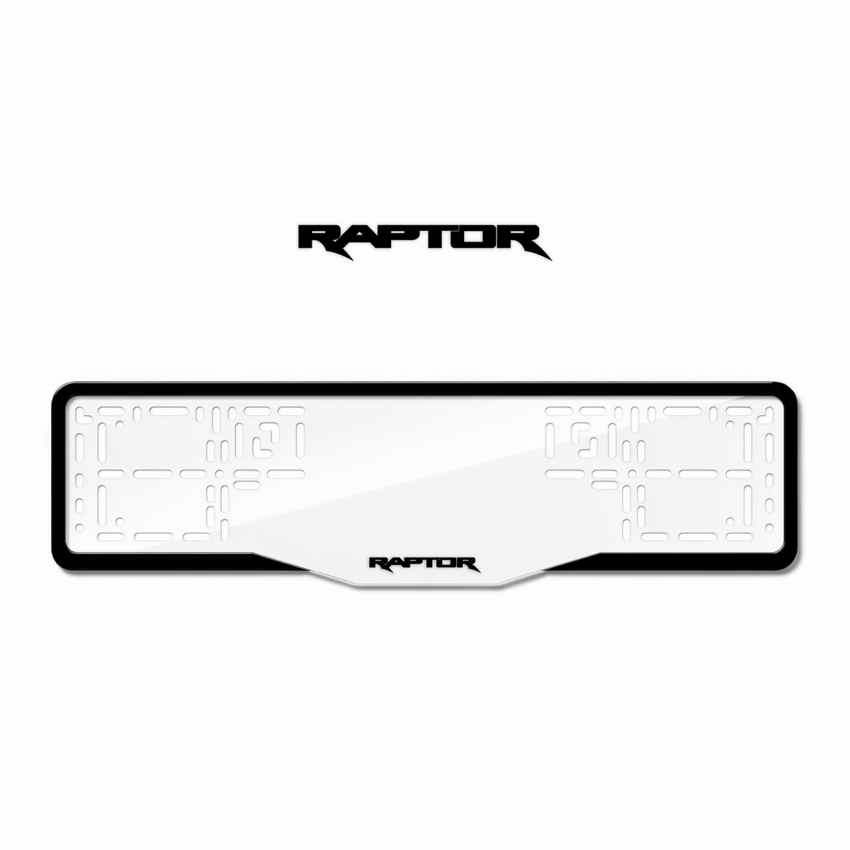 Cadres de plaque d'immatriculation Raptor - Noir - GLASS